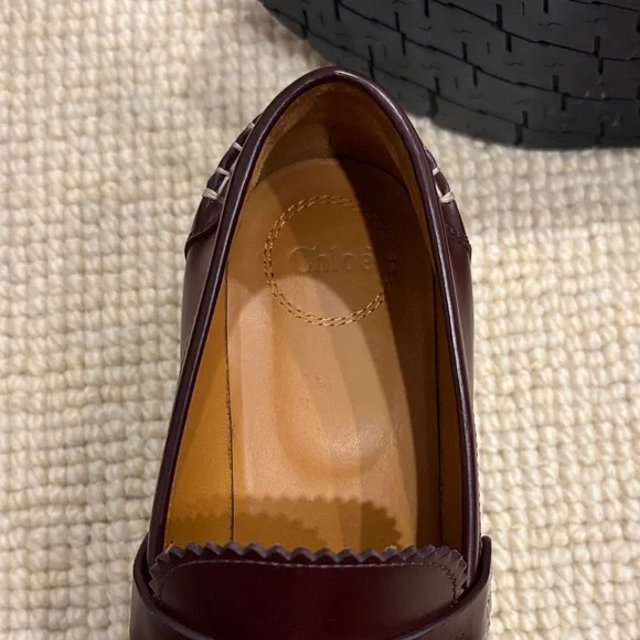 Chloe Classic Brown/Maroon Loafers - Picture 6 of 10